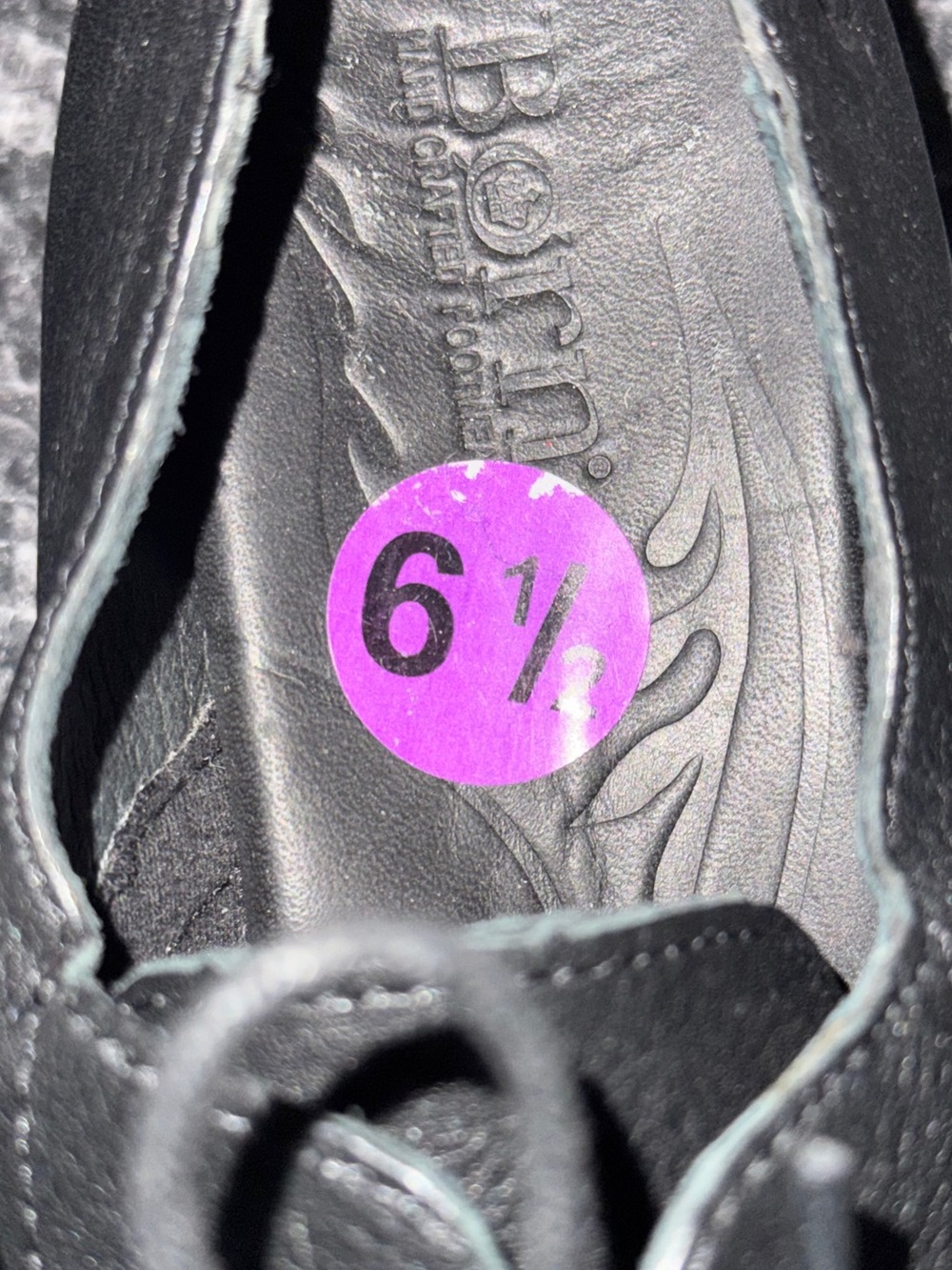 Born Women's Black Leather Heeled Wingtip Oxford Shoes Size 6.5 M Bran new - Picture 5 of 9